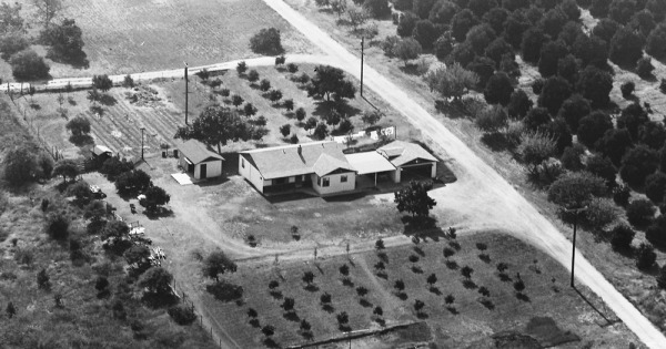 Vintage Aerial photo from 1967 in San Diego County, CA