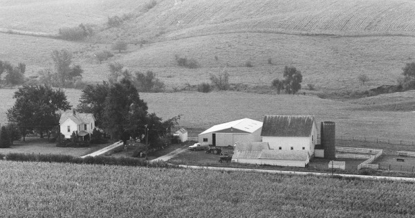 Vintage Aerial photo from 1976 in Keokuk County, IA