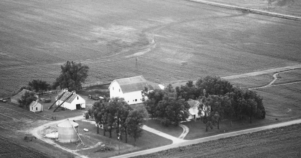 Vintage Aerial photo from 1974 in McLean County, IL