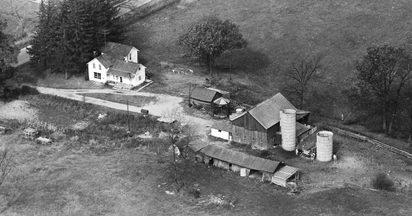 Vintage Aerial photo from 1963 in Livingston County, MI