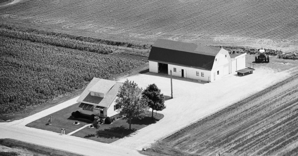 Vintage Aerial photo from 1980 in Kankakee County, IL