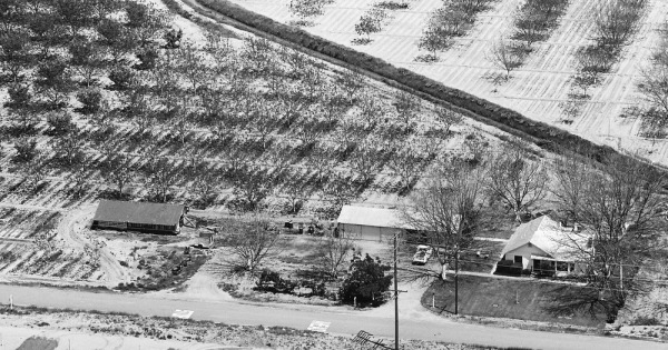 Vintage Aerial photo from 1967 in Tulare County, CA