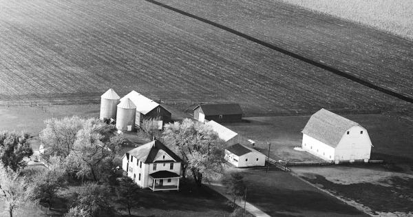 Vintage Aerial photo from 1966 in Benton County, IN