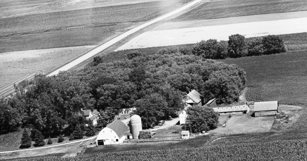 Vintage Aerial photo from 1967 in Renville County, MN
